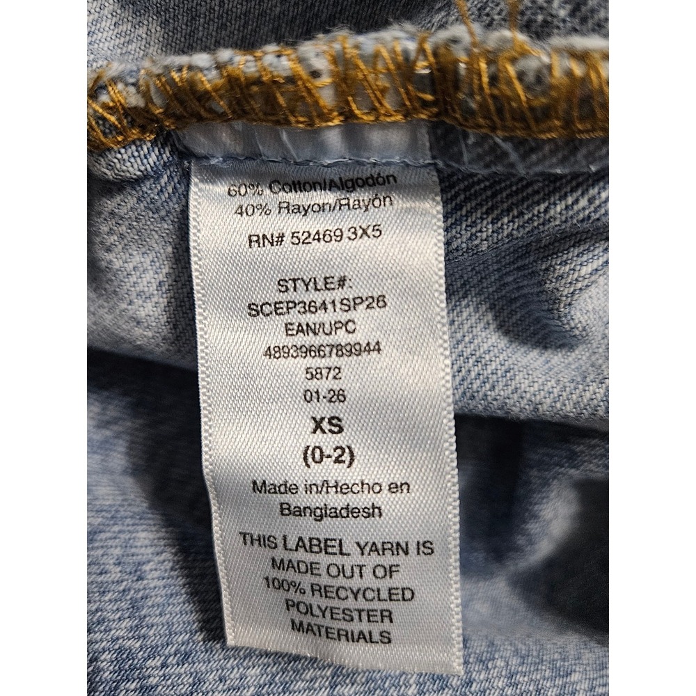 Scoop Women's Denim Bomber Jacket w/Drawstring Waist XS (0-2) - Picture 10 of 10